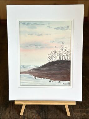Handmade New Watercolor Painting: Calm Shore